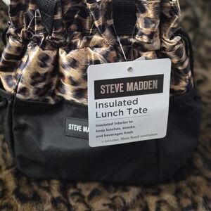 Steve Madden Leopard Print and Black Lunch Tote
